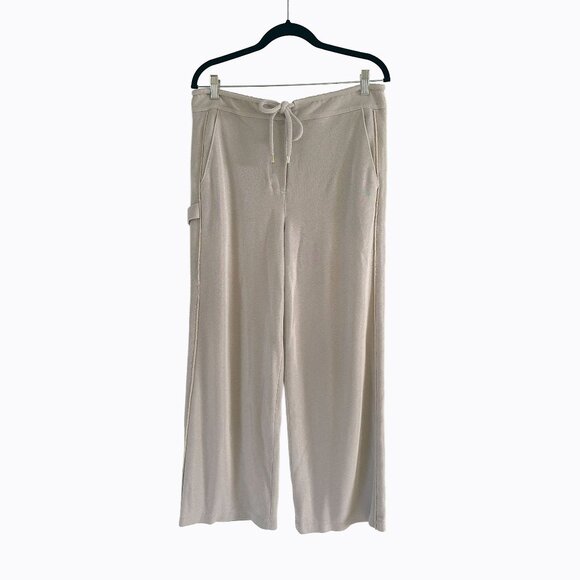 Giorgio Armani Limited Edition Wide Leg Cargo Pants L Metallic Shimmer Tan Latte
